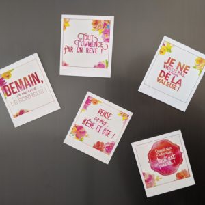 lot de 5 magnets inspirants