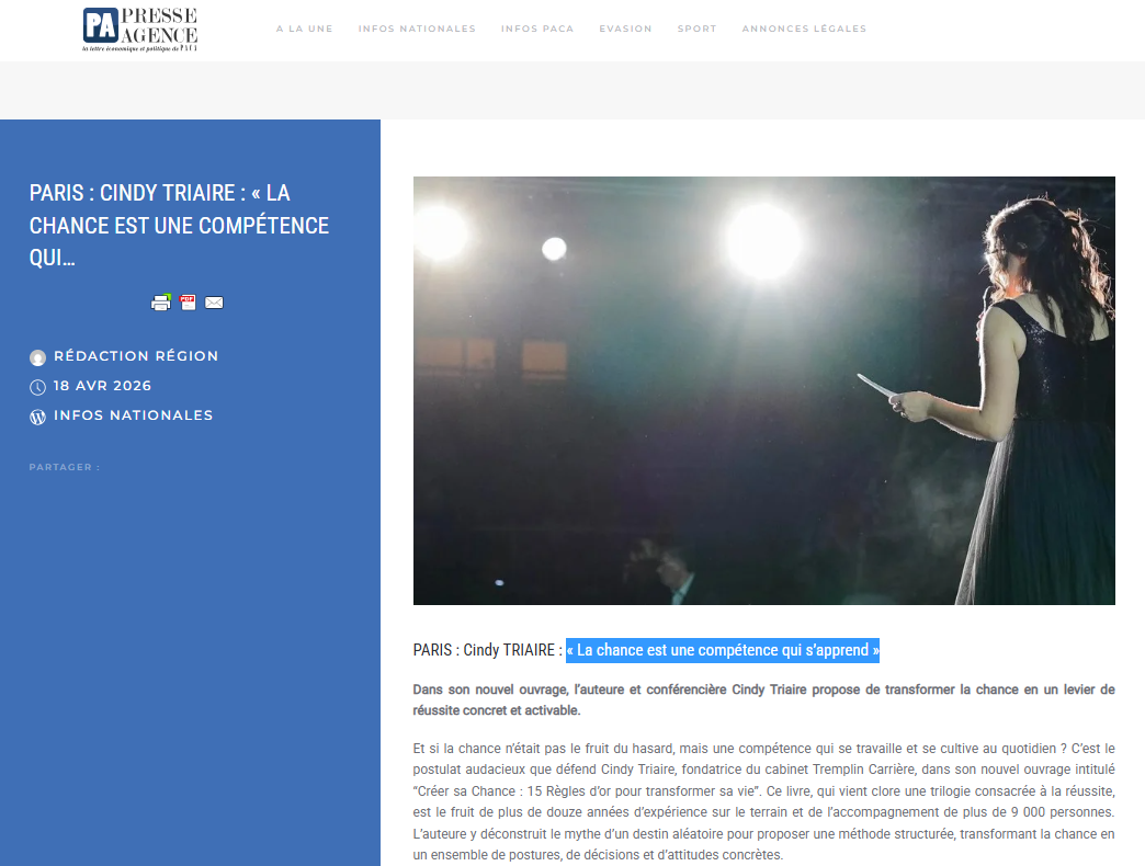 image article dans Presse Agence