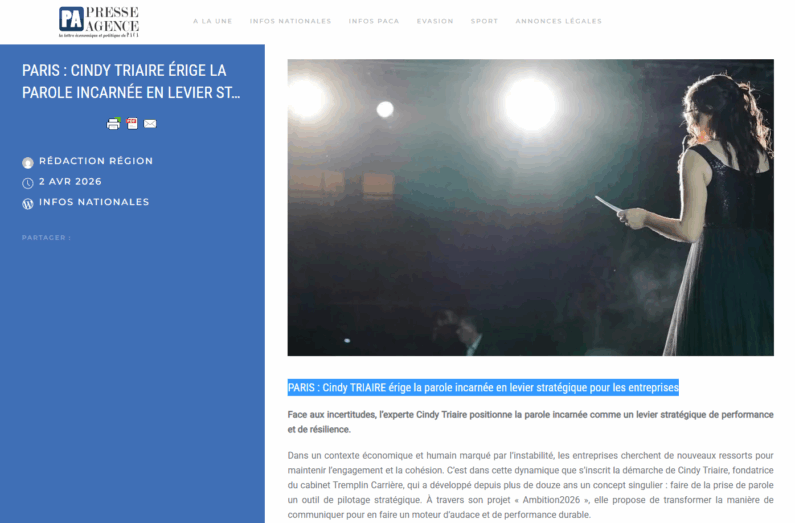 image article dans Presse Agence